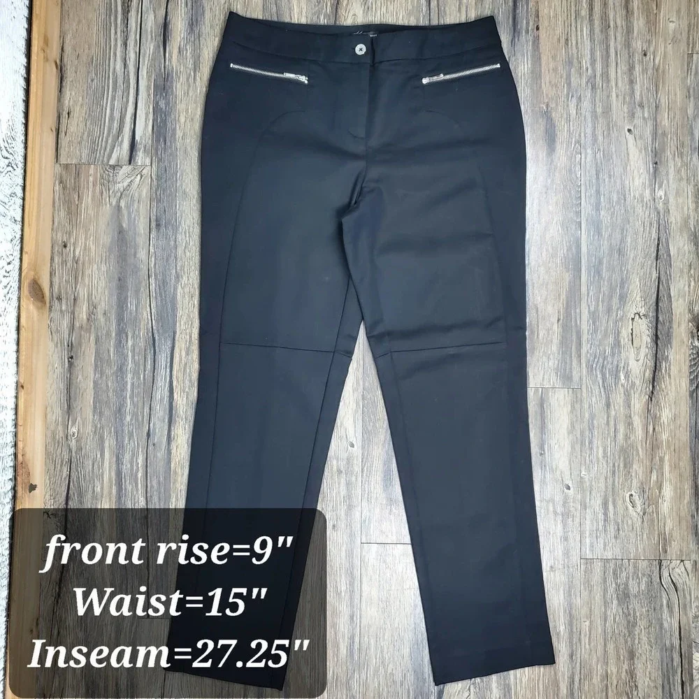 Black Label by Chico's Chino Tapered Black Dress Pants Size 4 - Picture 7 of 9